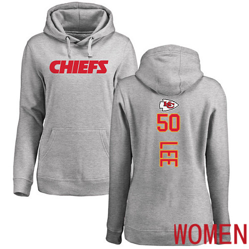 Women Kansas City Chiefs #50 Lee Darron Ash Backer Pullover NFL Hoodie Sweatshirts